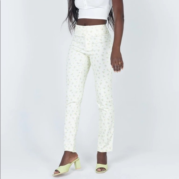 Princess Polly Abbie Pants Cream Floral - Picture 1 of 4